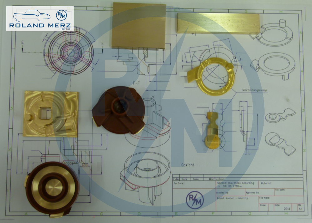 Roland-Merz-Ersatzteil-Manufaktur-Verteilerkappe-Citroen-SM-05 Zündverteilerläufer aus Bakelit für Citroen SM und Maserati Merak SM1
