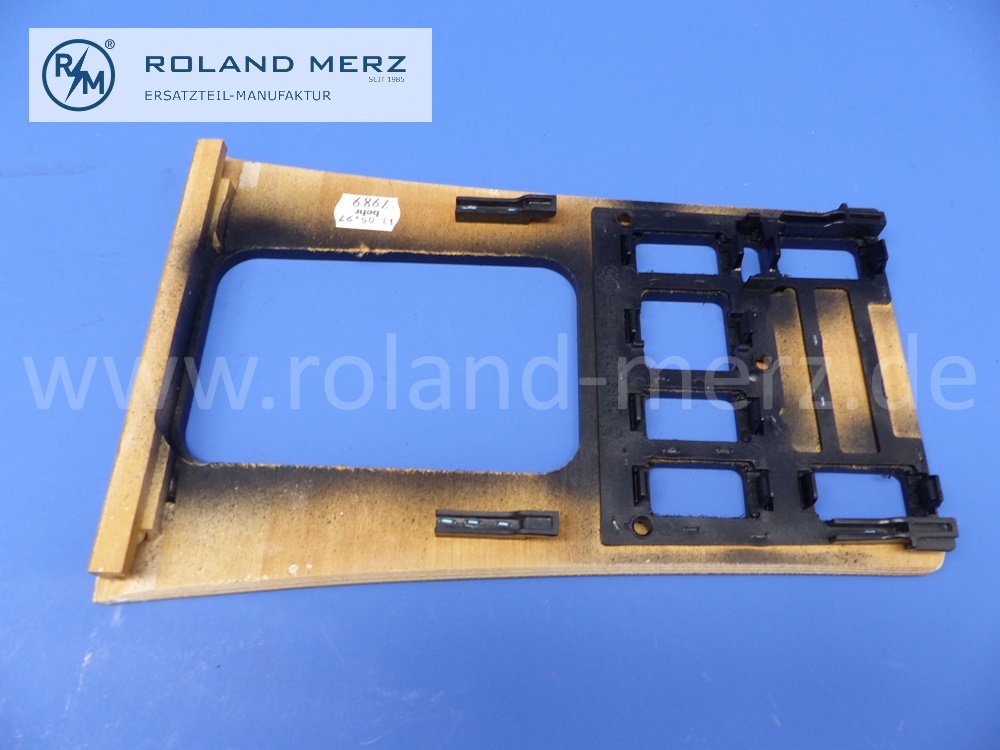 1266807989 Deckel, Abdeckung Mittelkonsole, Zebrano, Mercedes W126, original Mercedes Neuteil, NOS 