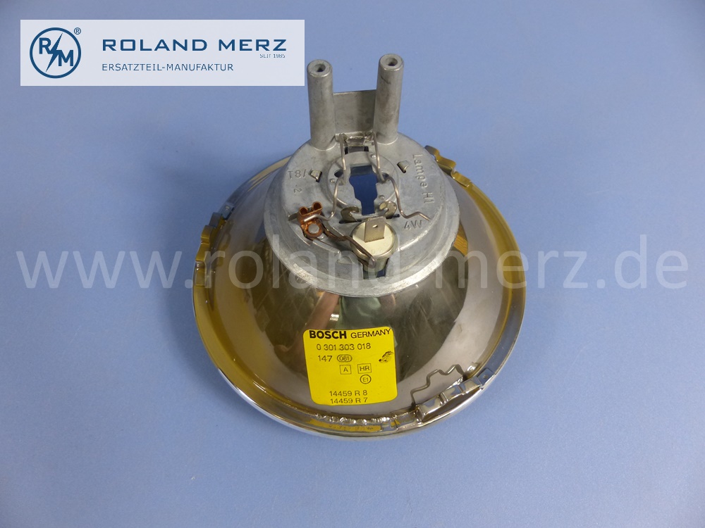 0008263299 Bosch Scheinwerfereinsatz, Einsatz Scheinwerfer Fernlicht, Halogen H1, links oder rechts, Mercedes W108, W109, W111, Original Mercedes Neuteil, NOS 