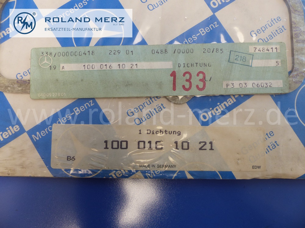 1000161021 Dichtbeilage, Dichtung Zylinderkopfhaube, Ventildeckel, rechts, Mercedes Motor V8, M100, M100.985, W116, 450SEL 6.9, Original Mercedes Neuteil, NOS 