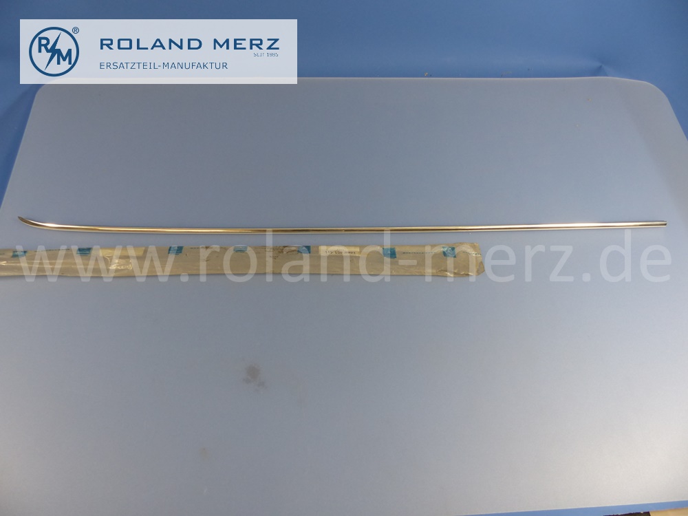 1156980801 Regenleiste vorne, rechts am Dach, Mercedes W114, W115, Strich 8, Länge 1020 mm, Original Mercedes Neuteil, NOS