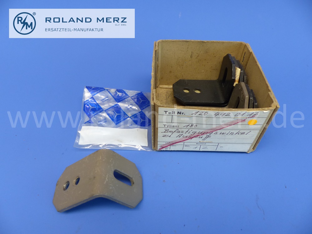 1204920117 Befestigungswinkel Auspuffaufhängung, Mercedes 190SL, Ponton 180 – 220SE, Original Mercedes Neuteil, NOS 