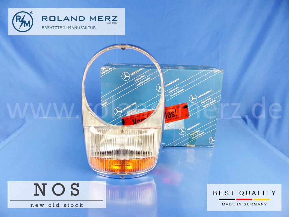 1138200066 (Bosch 1 305 542 050) Lichtscheibe / Zierrahmen Mercedes Pagode 280SL bis Fgst. 005607 Original Mercedes / Bosch Neuteil NOS