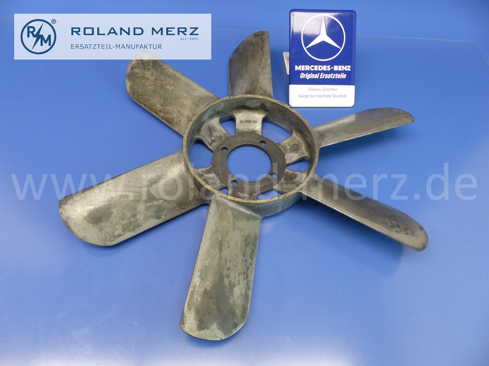 1082051006 Lüfter, Lüfterrad, Lüfterflügel, Mercedes Motoren M108, M110, M114, M121, M129, M130, OM617, OM621, Original Mercedes Neuteil, NOS - Lagerspuren -