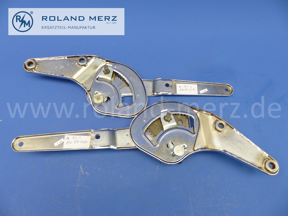 1109100280 Lieferumfang LU Lehnenverstellung, rechter Vordersitz, Mercedes W110, W111, original Mercedes Neuteil, NOS 