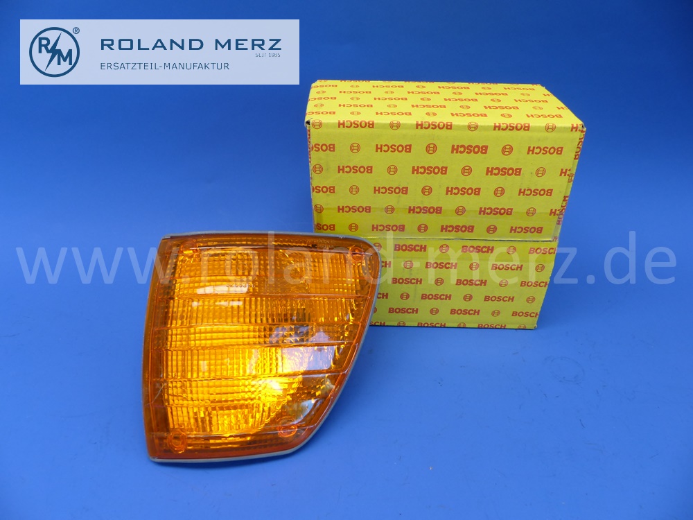 0008261957 Lichtscheibe, Blinkleuchte, Blinker, links, mit Gehäuse, Mercedes W116, Bosch 1305233025, Original Mercedes Neuteil, NOS 