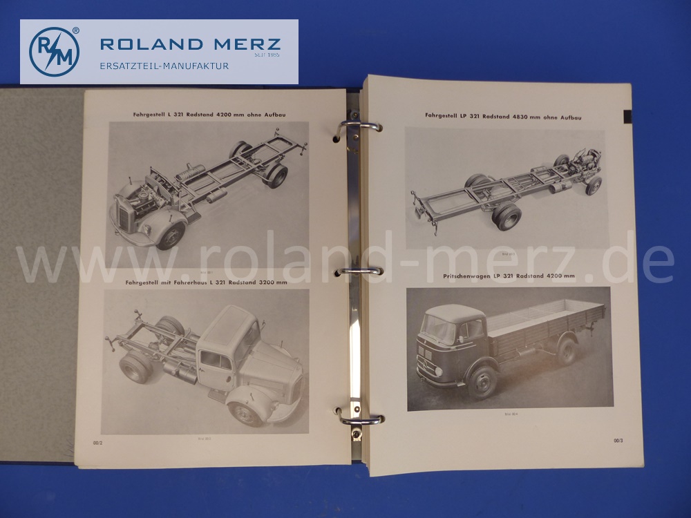 SW12694 Werkstatthandbuch Mercedes, LKW 321 und 322, in neuwertigem Zustand, da unbenutzt, Ausgabe 1959, Originalausführung von Mercedes 
