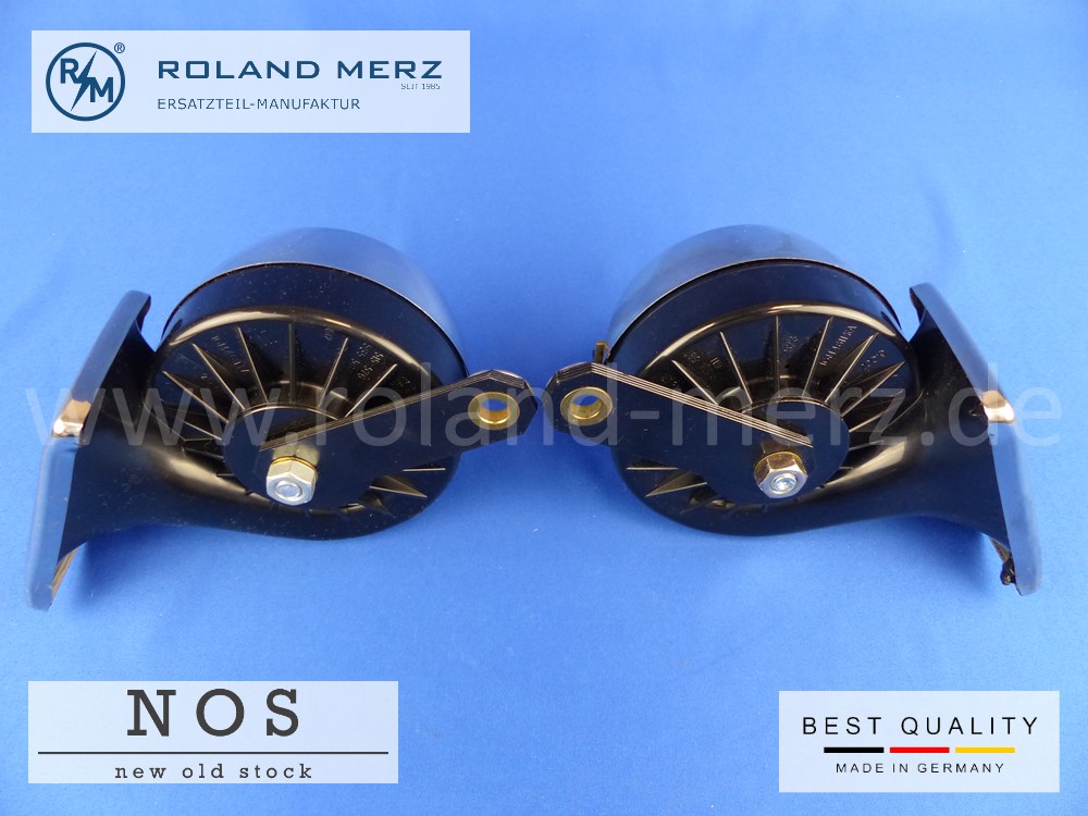 P1120312 Satz original Bosch Signalhörner verchromte Ausführung MB-Nr. 002 542 09 20 / 002 542 10 20 Hoch-Ti