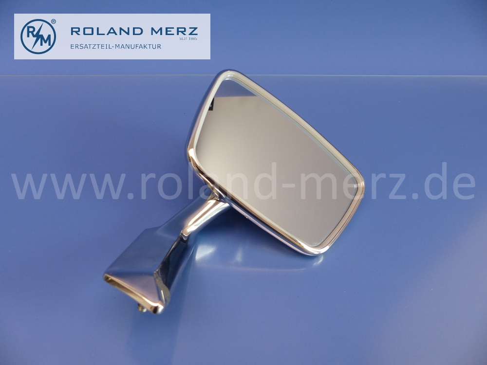 1138102816 Spiegel, Aussenspiegel, rechts, blau getönt, verchromt, Mercedes W110, W113 Pagode, W114, W115 Strich 8, Original Mercedes Neuteil, NOS 