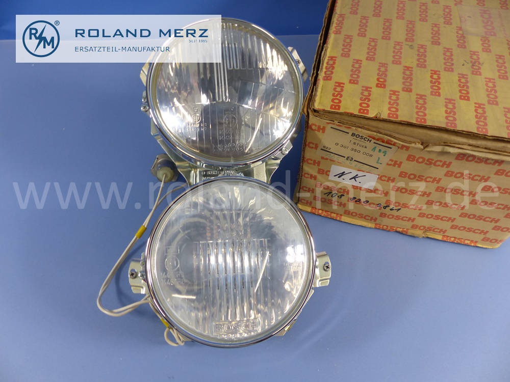 1088202861 Bosch lighting unit, headlamp, dual headlight, asymmetric, right hand traffic, right, Mercedes W109, 300SEL, original Mercedes spare-part, NOS - uncomplete -