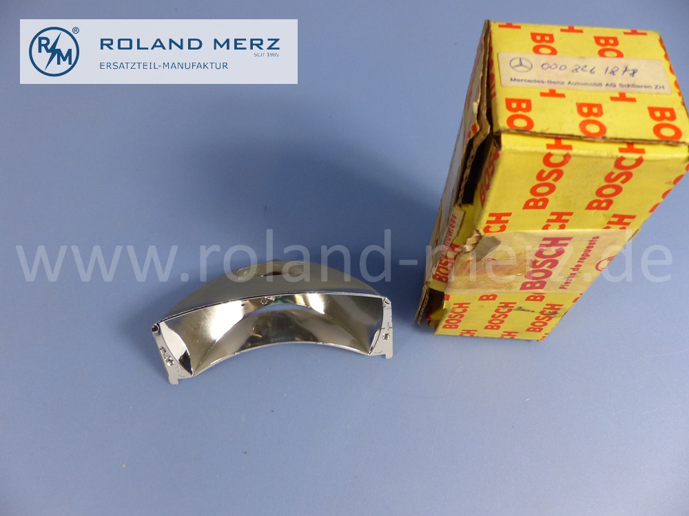 0008261878 Bosch Reflektor Blinkleuchte, Blinker vorne, links oder rechts, Mercedes W114, W115, Strich 8, Original Mercedes Neuteil, NOS 
