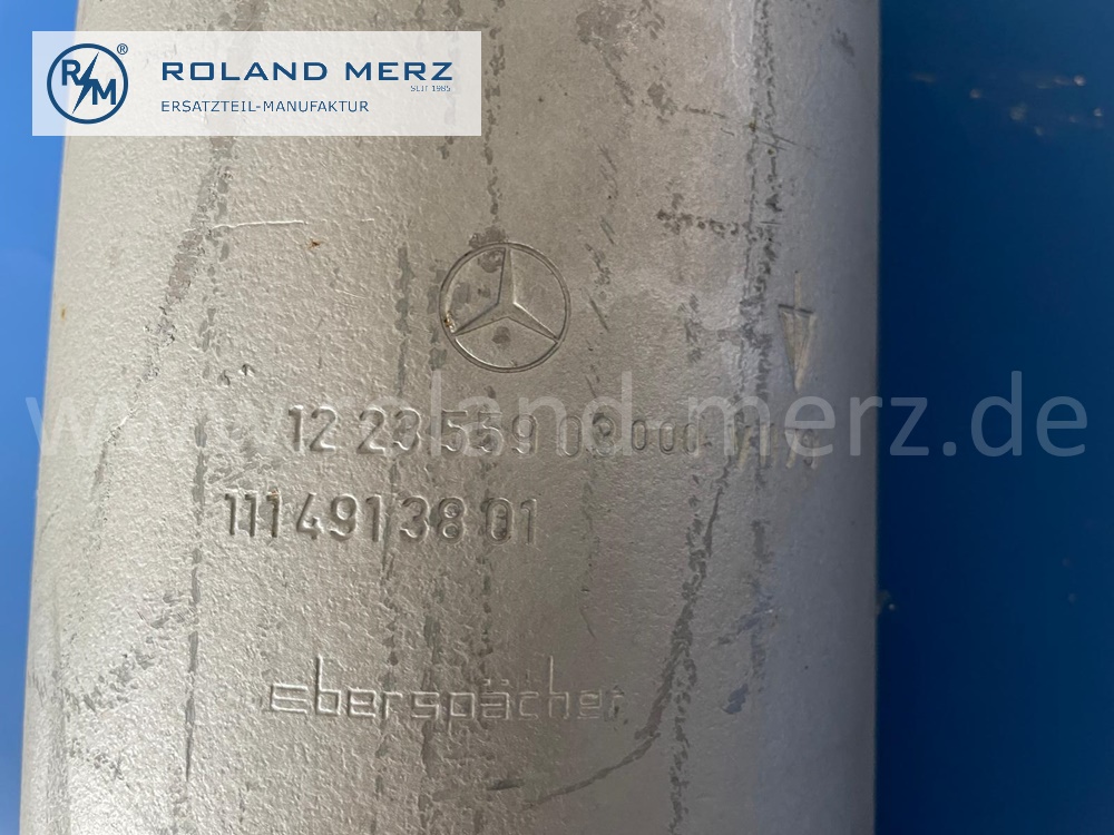 1114913801 muffler Eberspächer, reinforced version, zinc plated, Mercedes W111, 220SEb sedan, E. 1114912201, 2301, 4001, original Mercedes spare-part, NOS, storage marks 1114913801 muffler Eberspächer, reinforced version, zinc plated, Mercedes W111, 220SEb sedan, E. 1114912201, 2301, 4001, original Mercedes spare-part, NOS, storage marks
