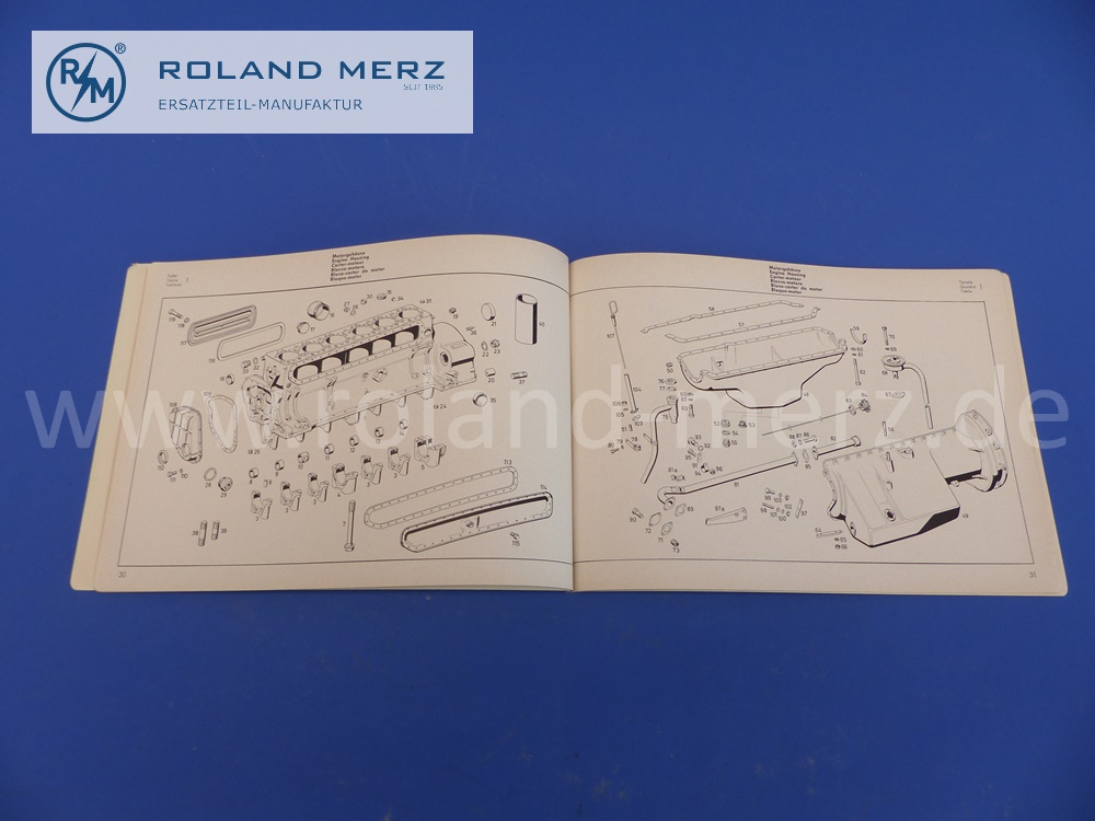 Ersatzteil Bildtafeln, Catalog A, mehrsprachig, Mercedes Motor OM326, Ausgabe 1960, 55 Seiten, Nr. 32019, neuwertiges Mercedes Original Dokument, NOS 