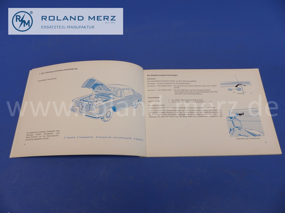1115844896 Betriebsanleitung, Bedienungsanleitung, Mercedes W111, 280SE, Cabriolet, Coupé, deutsch, Januar 1968, 61 Seiten, Ausgabe A, Original Mercedes Dokument, NOS 