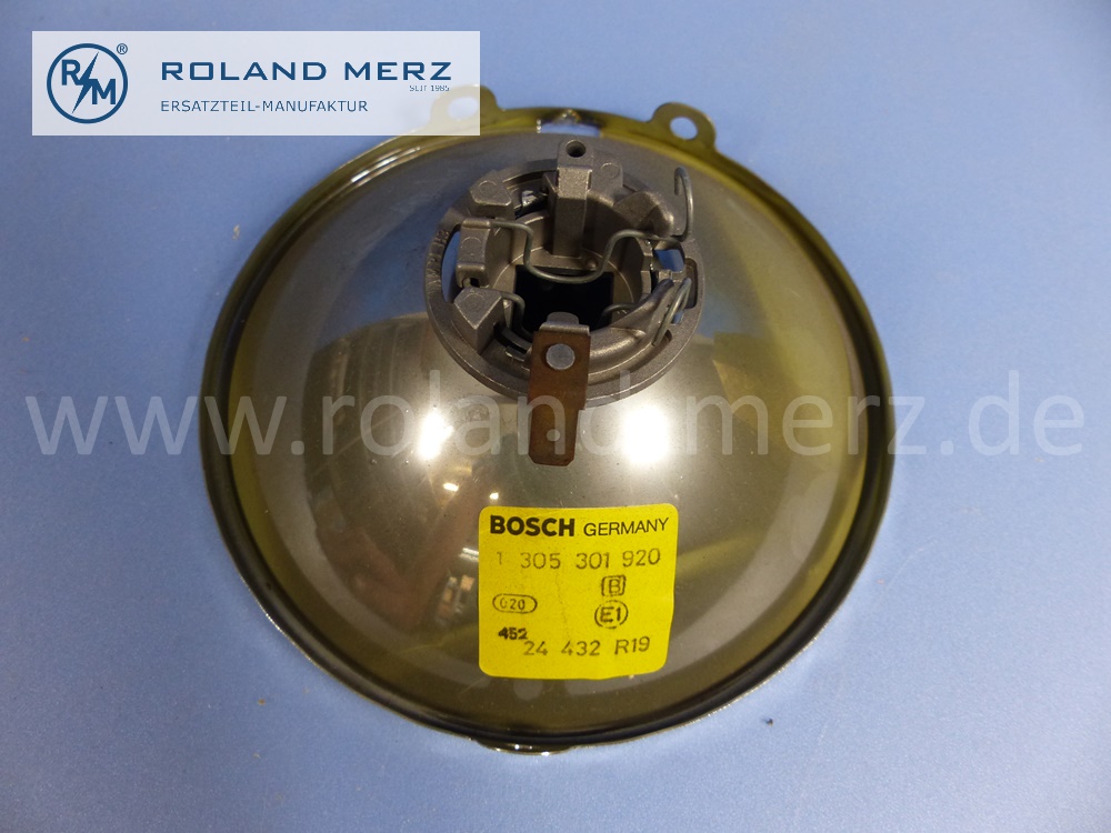 0008269078 Bosch reflector fog lamp front, 135mm, H3, left and right, Mercedes W123, original Mercedes spare-part, NOS
