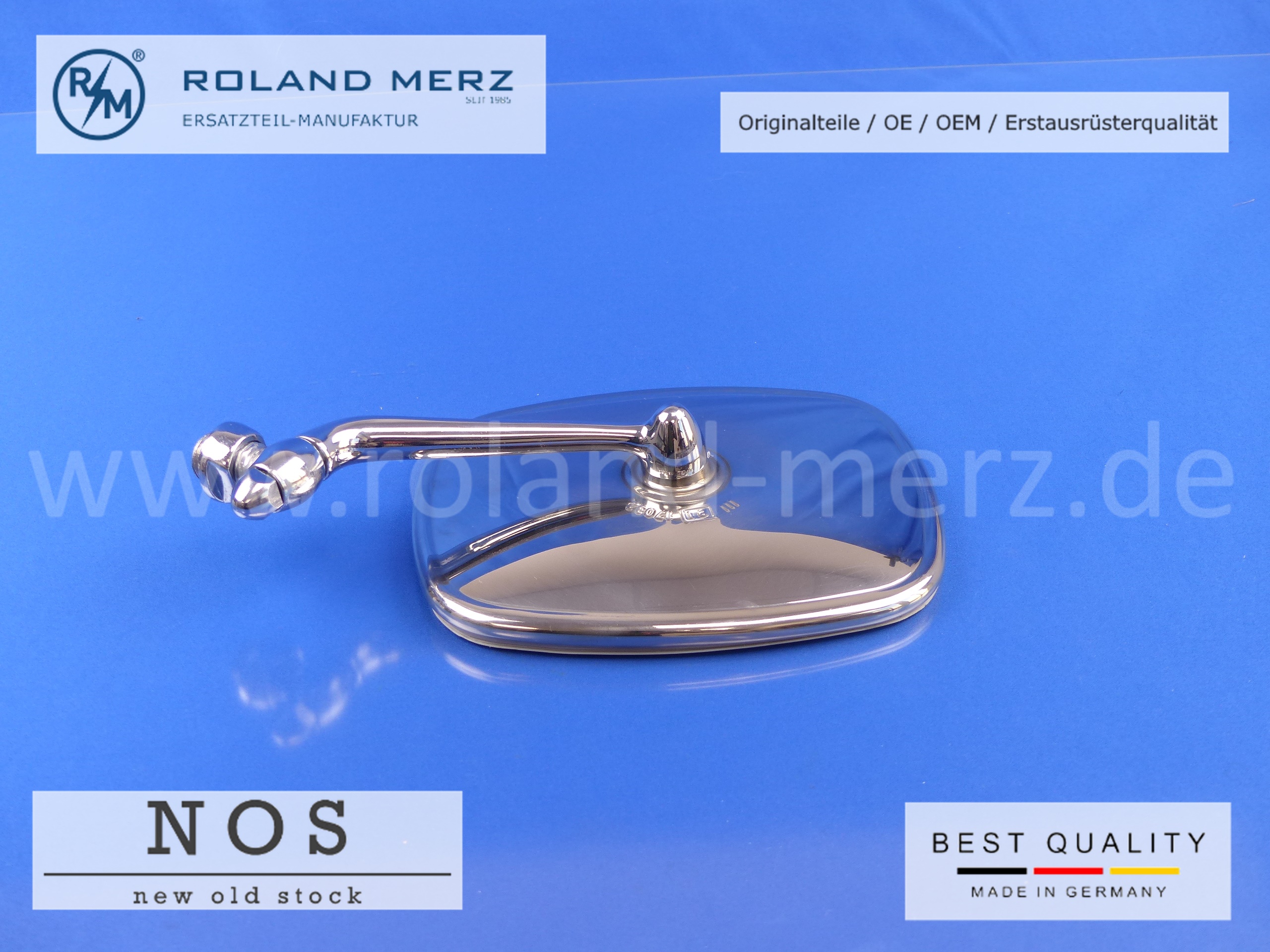 P1160818 rétroviseur extérieur, gauche, VW T2/181, chromé, plat, 211 857 513
