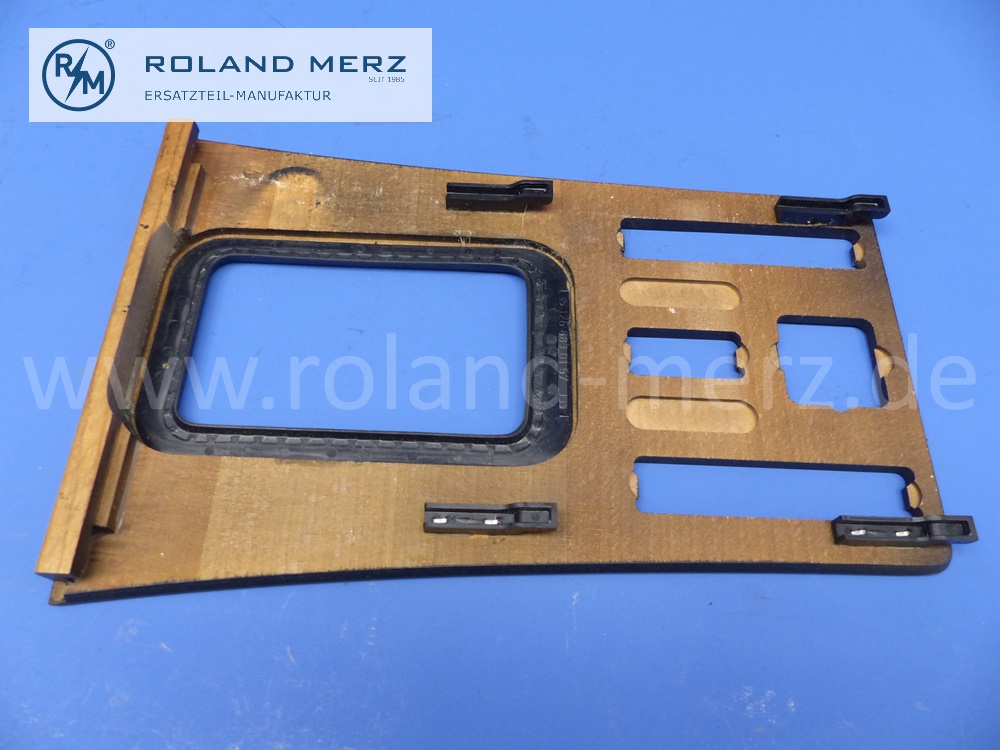 1266801539 Deckel, Abdeckung Mittelkonsole, Zebrano, Mercedes W126, original Mercedes Neuteil, NOS 