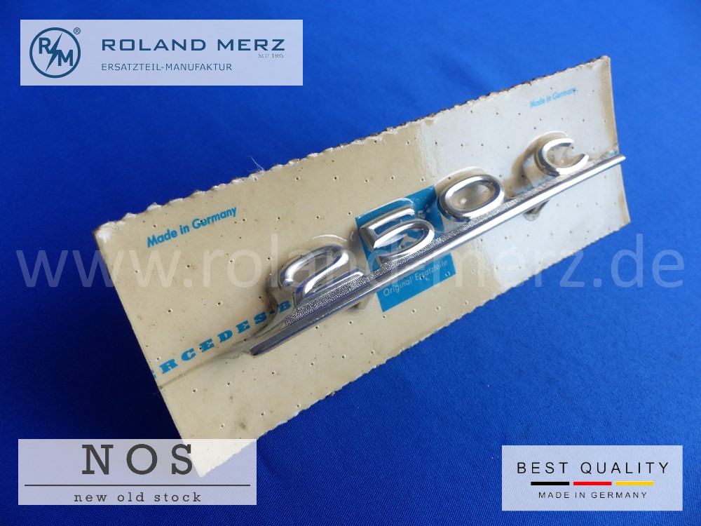 114 817 02 14 Typenkennzeichen innen an Armaturenbrett Mercedes 250 C, original Neuteil/NOS