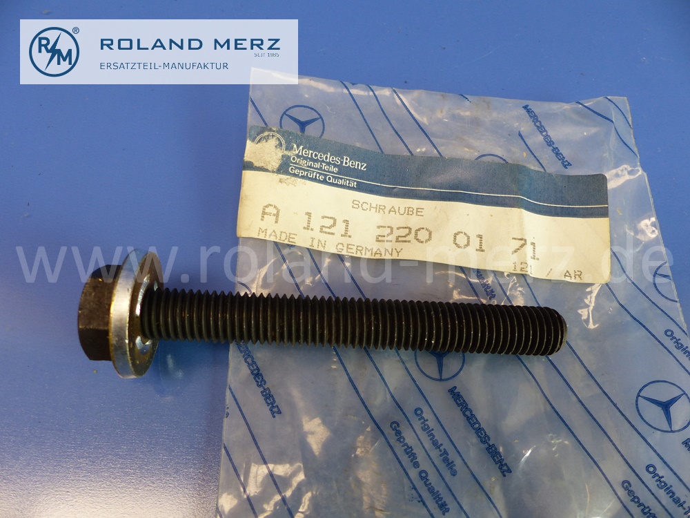1212200171 Schraube Gummilager Motoraufhängung, hinten, Mercedes W121, MB 190SL, 108 mm, Original Mercedes Neuteil, NOS