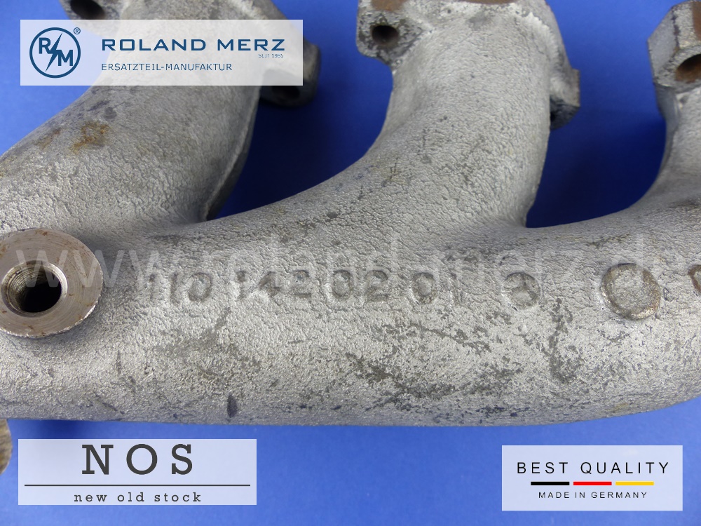 1101420201 exhaust manifold, cylinder 4 - 6, Mercedes 110 142 02 01, M110, W126, W460, MB 280S, 280SE,280 SEL, original MB spare part, NOS