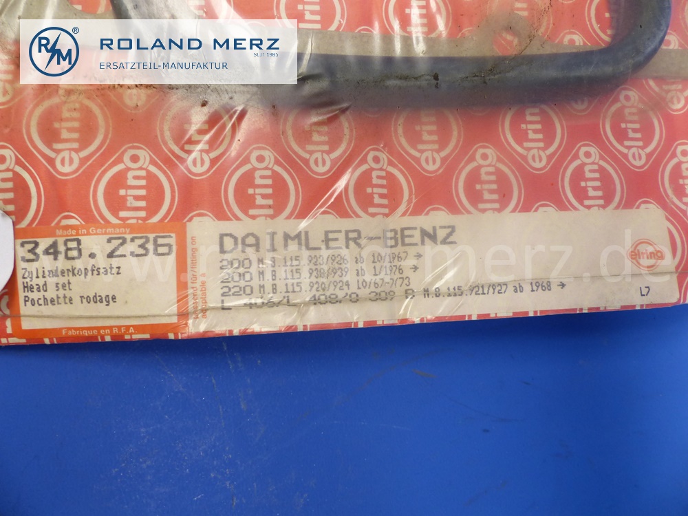1150100480 Dichtungssatz Zylinderkopf, Zylinderkopfdichtungssatz, Mercedes M115, Elring 348.236, Original Mercedes Neuteil, NOS