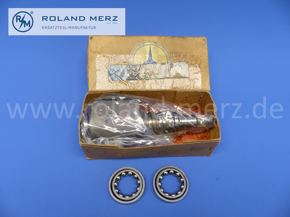 1204601608 Lenkschnecke für Mercedes W120, W121, W128, W180, 190SL, 220S, 220SE, 300c, 300d, zusammen mit zwei Rollenlager 0009810318, original Mercedes Neuteil, NOS 