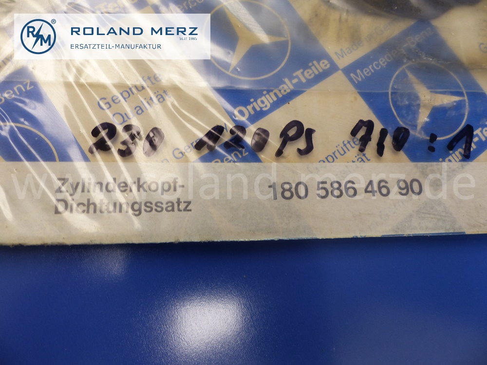 1805864690 Dichtungssatz Zylinderkopf, Mercedes Motor M180, Verdichtung 7,0 : 1, E: 1800106521, W114, 230, Original Mercedes Neuteil, NOS 