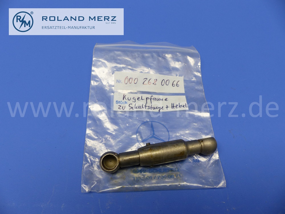 0002680066 Kugelpfanne für Schaltrohr unten, Mercedes Ponton 180 – 220SE, 220, 300, 300d, 300S, 300Sc, Original Mercedes-Neuteil, NOS