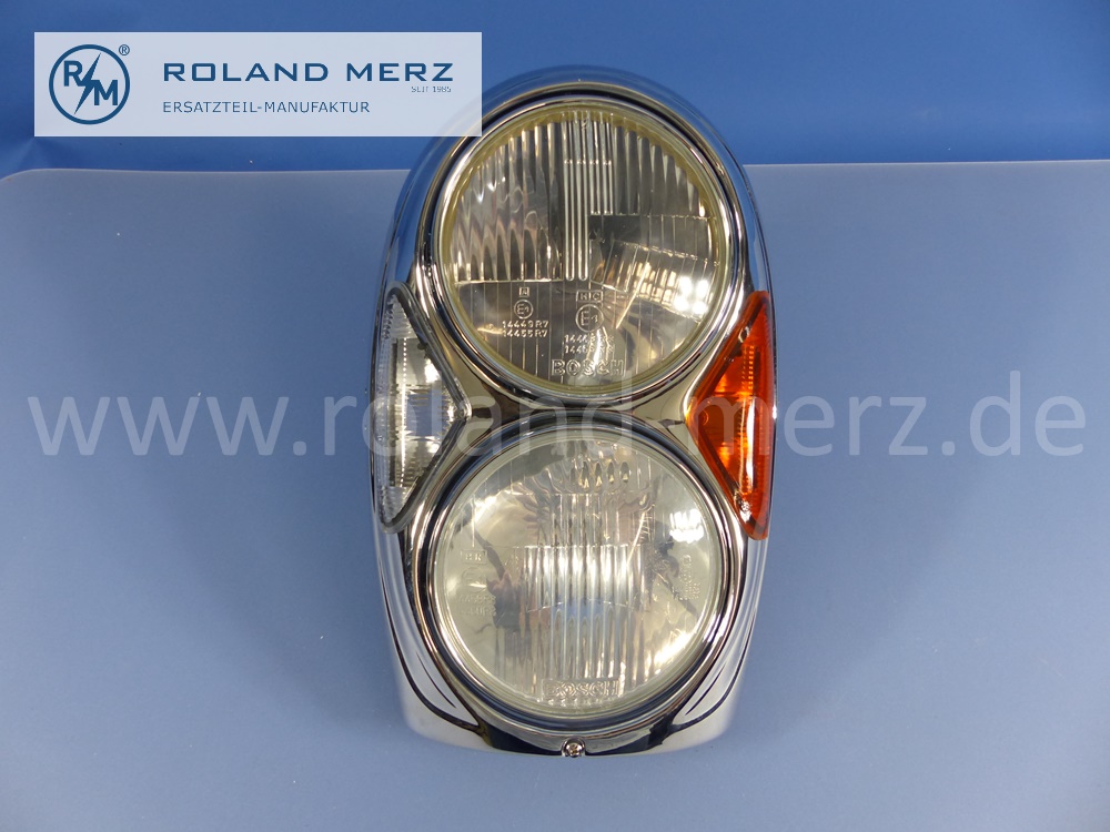 1088202761 Bosch Leuchteinheit, Scheinwerfer, Doppelscheinwerfer, asymmetrisch, Rechtsverkehr, links, Mercedes W109, 300SEL, Original Mercedes Neuteil, NOS 