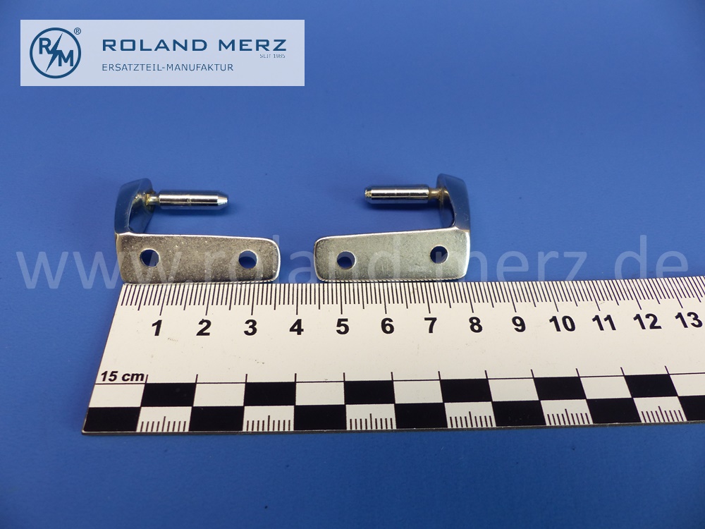 SW12677 Halter Sonnenblende, Sonnenblendenhalter verchromt, Satz für Mercedes Oldtimer, Abmessungen bitte den Fotos entnehmen, original Mercedes Neuteil, NOS 