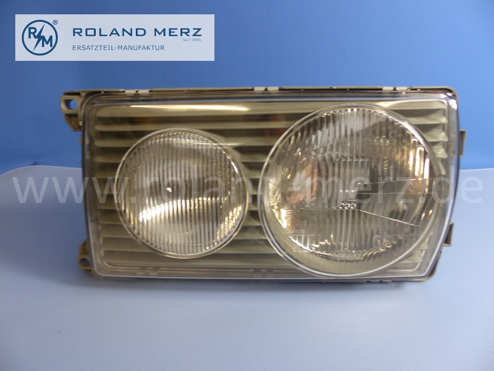 1238201759 Bosch Leuchteinheit, Scheinwerfer, mit Blinkleuchte, H4, Leuchtweitenregulierung, links, Rechtsverkehr, Mercedes W123, Original Mercedes Neuteil, NOS 