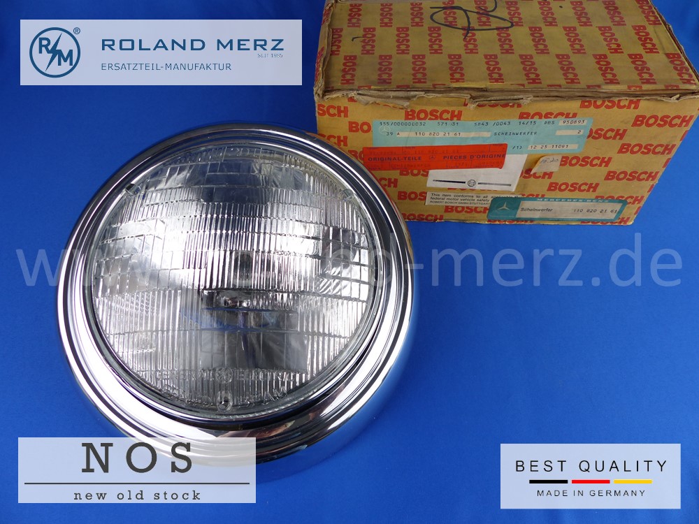 P1120229 Sealed-Beam-Scheinwerfer kompl. mit Chromring Bosch 0 302 600 011, Mercedes Vergl.-Nr. 110 820 21 61