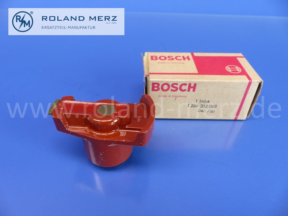 1234332088 distributor rotor arm, 5 kOhm, Bosch for Mercedes 0001582031, M130, M121, 280SL Pagode, 190SL, original Mercedes spare-part, NOS