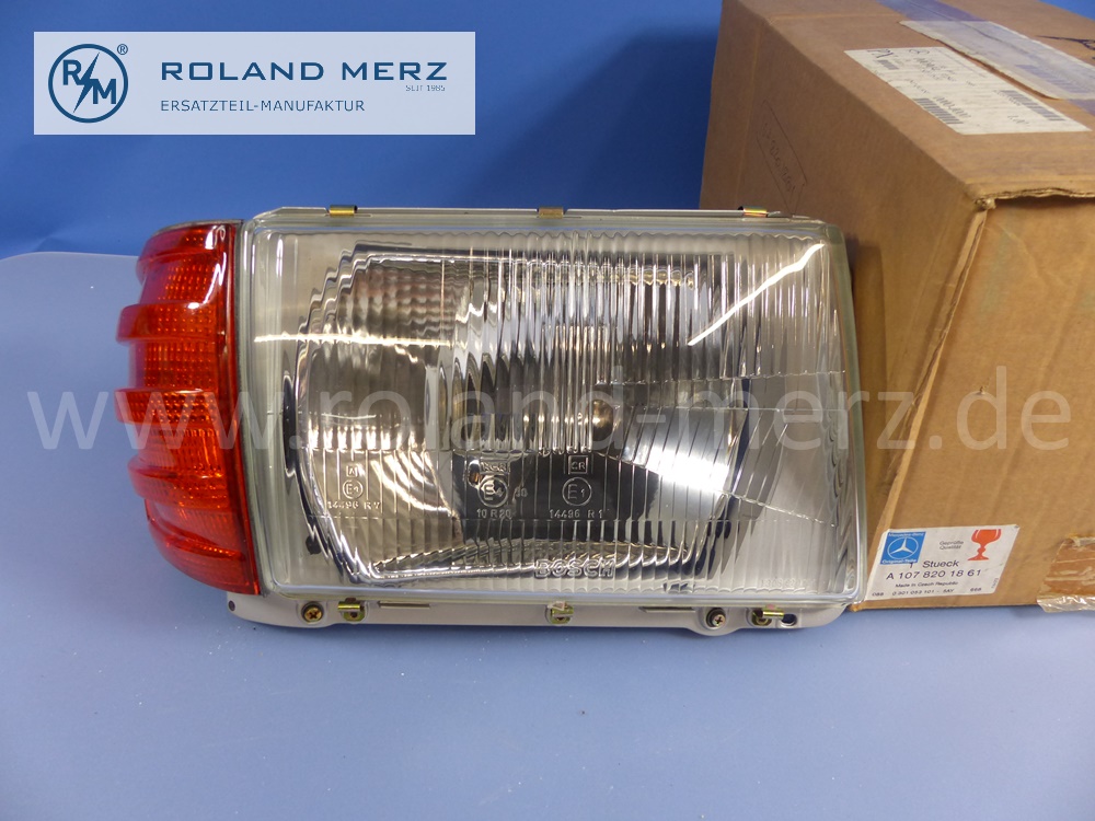 1078201861 Bosch Leuchteinheit, Scheinwerfer, mit Blinkleuchte, rechts, Rechtsverkehr, Mercedes W107, Original Mercedes Neuteil, NOS 