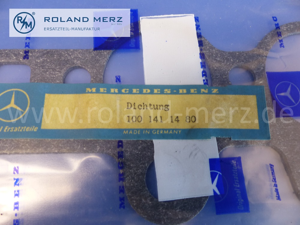 1001411480 Dichtbeilage Saugrohr und Abgaskrümmer, rechts, Mercedes Motor V8, M100, M100.985, W116, 450SEL 6.9, Original Mercedes Neuteil, NOS 