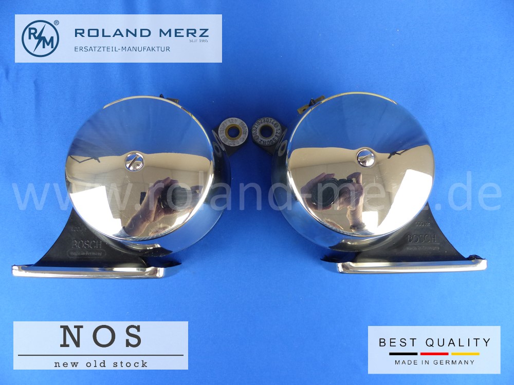 Satz original Bosch Signalhörner verchromte Ausführung MB-Nr. 002 542 09 20 / 002 542 10 20 Hoch-Ti