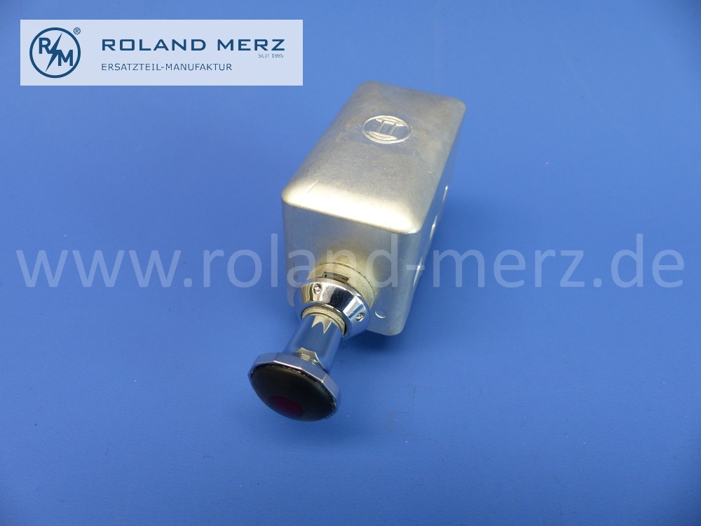 0336285001 Warnblinkschalter, Warnblinkgeber, Bosch, Warnblinkanlage 12V, 2/4 x 21W, Mercedes 190SL, 220 - 300SL, Ausführung mit beleuchtetem Chromknopf, Original Bosch Neuteil, NOS 