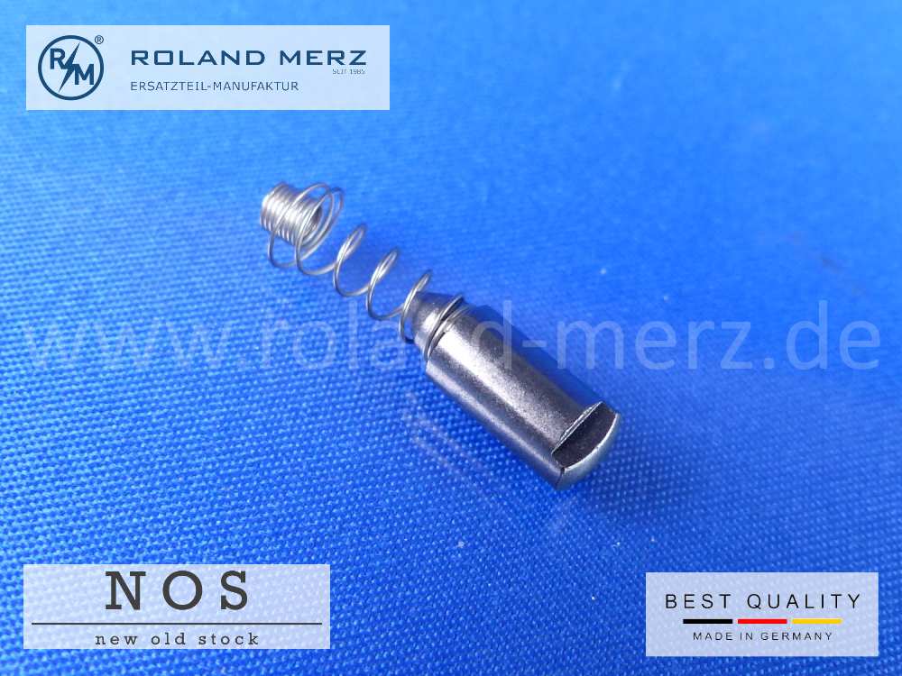 1 Kohlestift, Schleifkohle 5 mm ⌀ für Verteilerkappe mit Feder, 9,5 mm Länge der Schleifkohle und 22 mm Gesamtlänge.