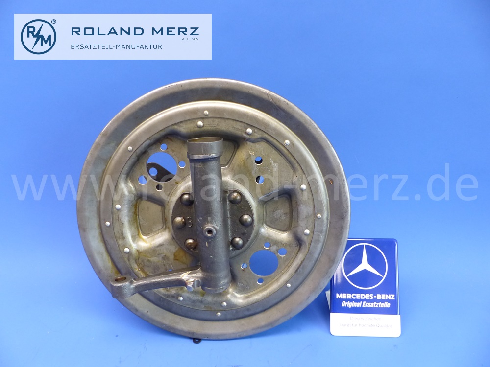 1983301220 Vorderachsschenkel, Achsschenkel Vorderachse, links, mit Bremsträgerplatte und Versteifungstopf für Trommelbremse, Mercedes W198, 300SL, 198.042, 198.040, 198.043, original Mercedes Neuteil, NOS 