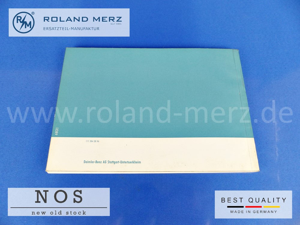 Original Mercedes 220SEb Heckflosse Betriebsanleitung Deutsch, Englisch, Schwedisch, Dänisch, Niederländisch 111 584 28 96 Tech. Daten, Schaltplan, Pflege / Wartung, Betriebsstoffe, Selbsthilfe etc. 139 Seiten Ausgabe KTDF ÍV. 64. 10