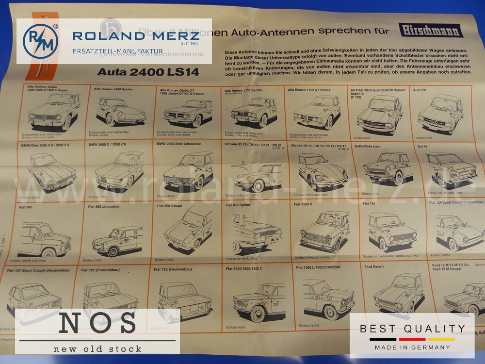 Auta 2400LS14 Hirschmann Auto Antenne Teleskop versenkbar 5 teilig