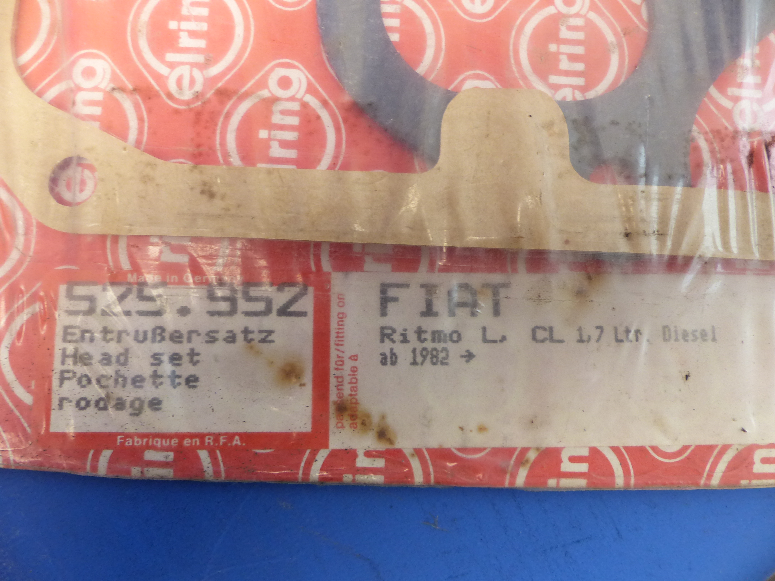 525.952 Dichtungssatz, Dichtsatz Motor, Entrußersatz, Fiat Ritmo L / CL, 1,7 Diesel, 1979 - 1982, original Elring Neuteil, NOS 