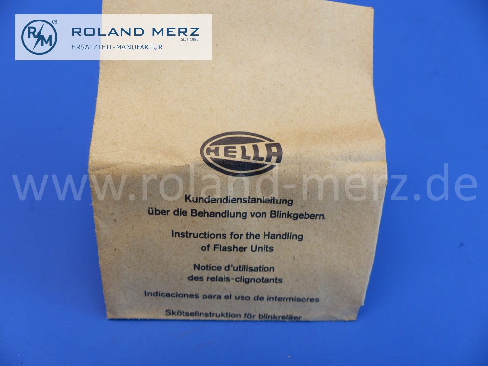 0015440932 Relais Fernlicht, Fernlichtrelais, Hella 91/36, 12 V ,100 W, original Ausführung für Mercedes 220SE, Cp, Cb, 300d, 300SL Roadster, Neuteil, NOS