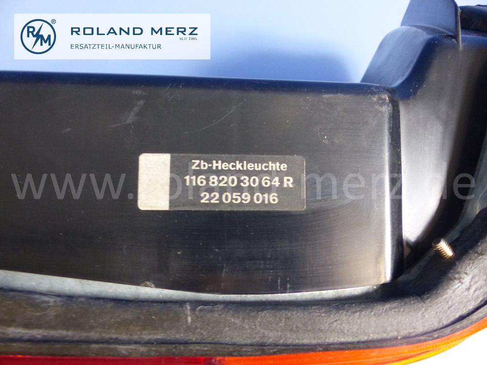 1168203064 Schlussleuchte, Heckleuchte, Rückleuchte, rechts, komplett, Mercedes W116, S-Klasse, Original Mercedes Neuteil, NOS 