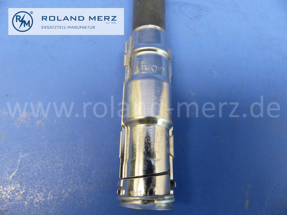ZLE135, Zündkerzenstrecker entstört, 1 kOhm, M3, 132mm, BERU 0300152106, Mercedes M102, M103, 0001565710, Original BERU Neuteil, NOS 