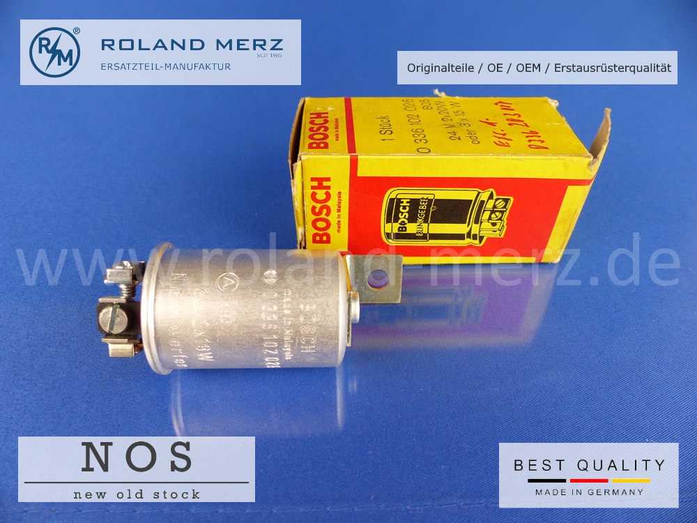 Blinkgeber 0 336 102 026 (E. 0 336 203 007) Bosch 24 V 2 x 20W oder 3 x 15 W Original Bosch-Neuteil NOS