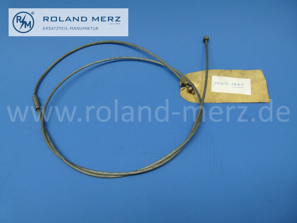 1114201885 Bremsseil, Bremsseilzug vorne, Rechtslenker, RHD, Mercedes W111, 220b, 220Sb, 220SEb , Länge 1290mm, Original Mercedes Neuteil, NOS