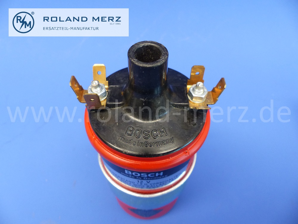 0221102079 Bosch Zündspule, Hochleistungszündspule, rot, Mercedes 300SL, W198, 0001580703, deutsche Produktion, Original Bosch Neuteil, NOS