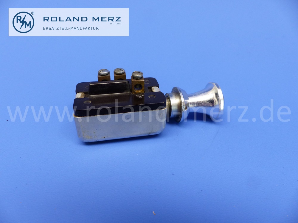 0005451911 Schubschalter 2 stufig für Scheibenwischer und Gebläse, Mercedes 190SL, 220a, 220S Cb/Cp, 220SE Cb/Cp, 300d, 300Sc, 300SL Roadster, E. 0005450611 / 1215400344 / 1985400744, original Mercedes Neuteil, NOS 