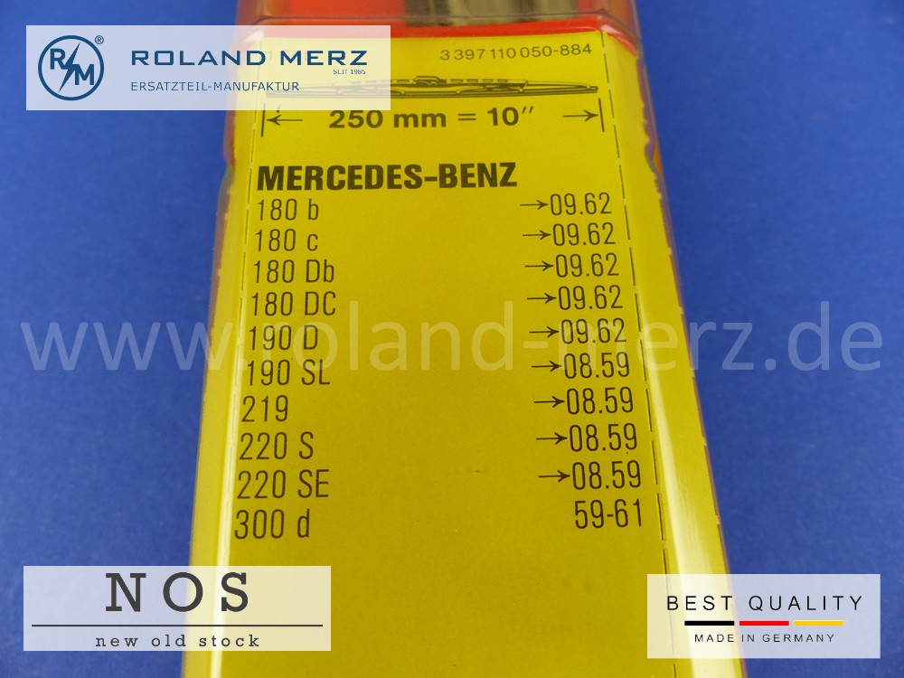 3397110050 Bosch Wischerblätter, Paar, 3 397 110 050 Mercedes 1208240026 für 190SL und Ponton 180 - 220SE und 300d 3397110050 Bosch Wischerblätter, Paar, 3 397 110 050 Mercedes 1208240026 für 190SL und Ponton 180 - 220SE und 300d